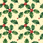cream, forest green, red berries, gold stars, holly leaves, christmas, holiday, festive, winter, nature, botanical, traditional, whimsical, elegant, seasonal, decorative, red and green, vintage, classic, stars and berries, holly and berries, celestial, nursery, kids room, playroom, baby, children's, festive design