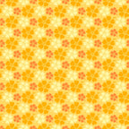 yellow, orange, coral, cream, hibiscus flowers, tropical blooms, floral pattern, repeating design, summer vibes, beach theme, hawaiian style, warm tones,, fabric panel, tropical paradise, vacation mood, sunset colors, island florals, seamless repeat, sunny disposition
