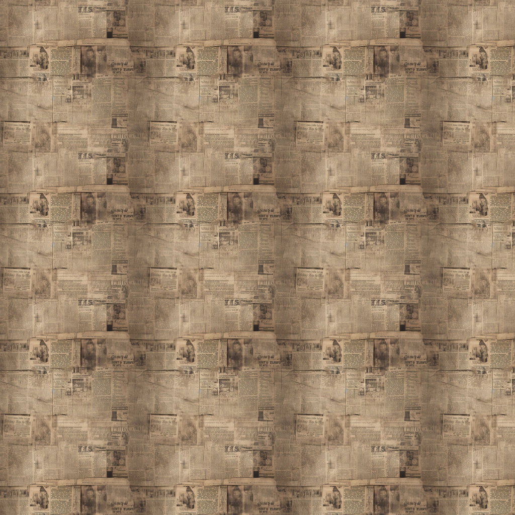 sepia, beige, brown, tan, vintage newspapers, aged paper, antique print, distressed texture, weathered look, nostalgic pattern, old newsprint, faded text, historical design,, fabric panel, retro style, muted tones, newspaper collage, worn appearance, period aesthetic