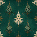 forest green, gold, cream, ivory, elegant, luxury, holiday, christmas, winter, festive, trees, evergreen, snowflakes, ornamental, damask, baroque, vintage, traditional, formal, decorative, sophisticated, metallic accents, nature-inspired, seasonal, celebration, timeless, classic, upscale