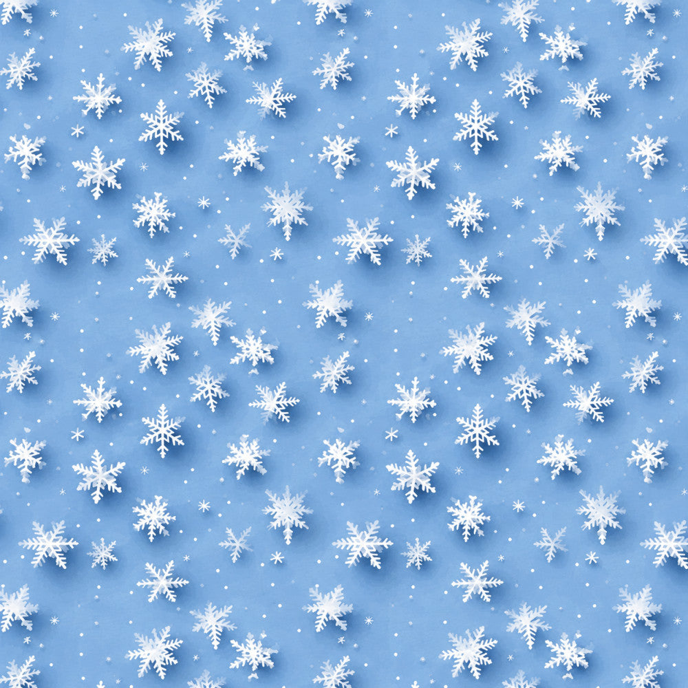 sky blue, white, winter, snowflakes, frozen, holiday, christmas, snow, cold weather, frosty, icy, december, seasonal, festive, children, kids, baby, nursery, whimsical, magical, wonder, enchanted, delicate, intricate, repeat pattern, dimensional, 3d effect, cool tones, light blue, powder blue