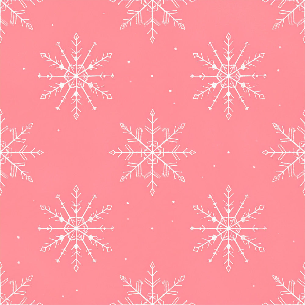 coral pink, white, snowflake, winter, geometric, modern, holiday, christmas, elegant, minimal, sparkle, snow, festive, delicate, linework, outlined design, whimsical, seasonal, frost, crystalline, nursery, kids room, baby shower gift, contemporary, decorative, intricate pattern, diamond shapes, symmetrical