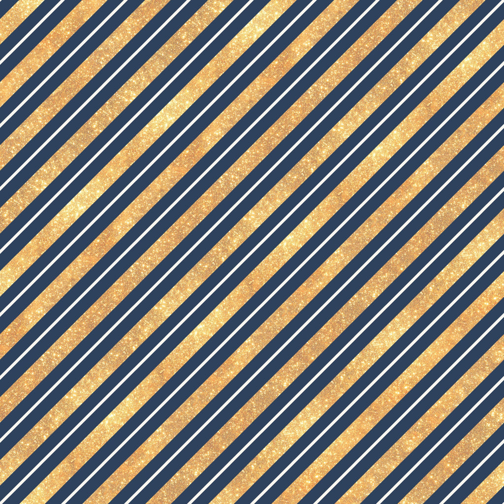 navy blue, gold, metallic gold, diagonal stripes, glitter texture, sparkly, geometric pattern, repeating stripes, angled lines,, fabric panel, celebration theme, festive, shimmery, striped design, party colors, luxurious, elegant pattern, cotton fabric
