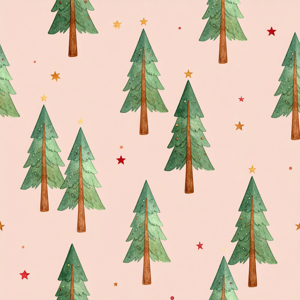 forest green, cream, blush pink, sage green, burgundy red, gold stars, red stars, yellow stars, christmas trees, pine trees, evergreen, holiday, winter, festive, whimsical, rustic, nature, celestial, stars and trees, nursery, playroom, kids room, baby shower, children's decor, seasonal, christmas themed, woodland