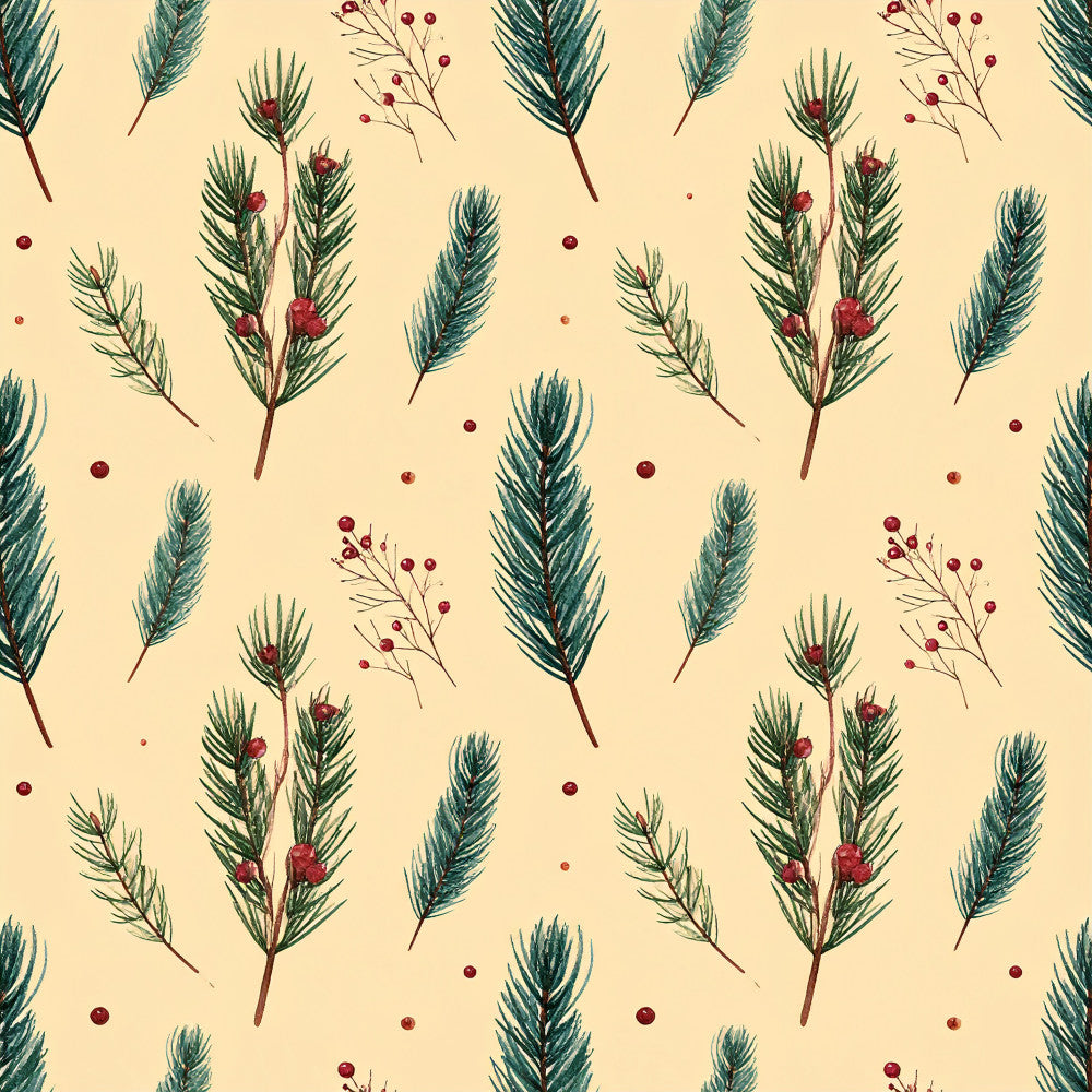 cream background, teal green, forest green, burgundy red, wine red, botanical, nature, floral, branches, berries, evergreen, pine, holiday, christmas, winter, rustic, elegant, vintage, natural, botanical illustration, delicate, festive, traditional, cozy, autumn, seasonal, home decor, nursery, nature lover, botanical print