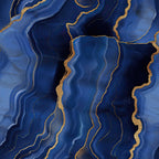 royal blue, navy blue, gold, metallic gold, agate pattern, geode design, marble veining, flowing lines, wavy patterns, mineral texture, luxurious, elegant, abstract design,, fabric panel, gemstone inspired, crystalline formations, deep blue tones, shimmering accents, organic curves