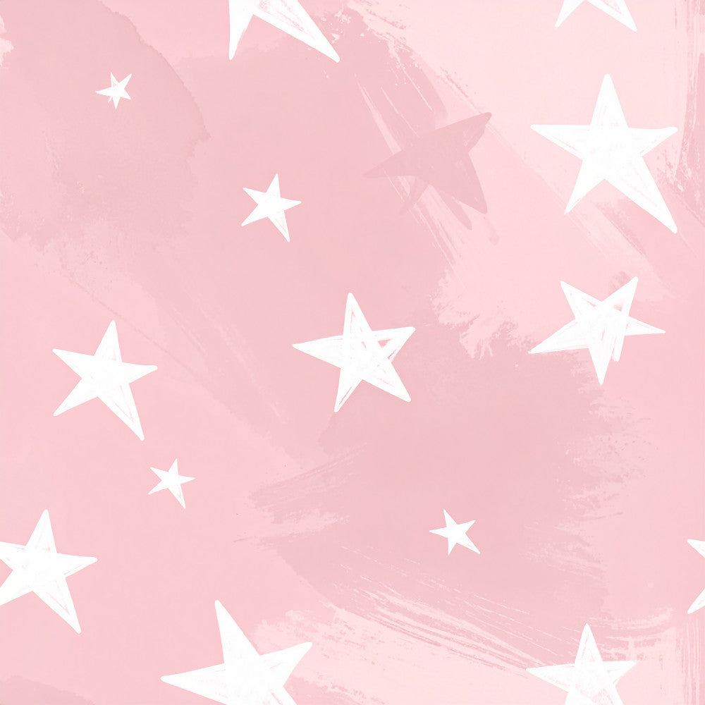 dusty rose, pale pink, soft pink, white stars, celestial, star pattern, starry, whimsical, dreamy, nursery, baby room, kids room, playroom, newborn, infant, toddler, gender neutral, modern, sweet, gentle, night sky, magical, bedtime, soothing, pastel, baby girl, soft aesthetic