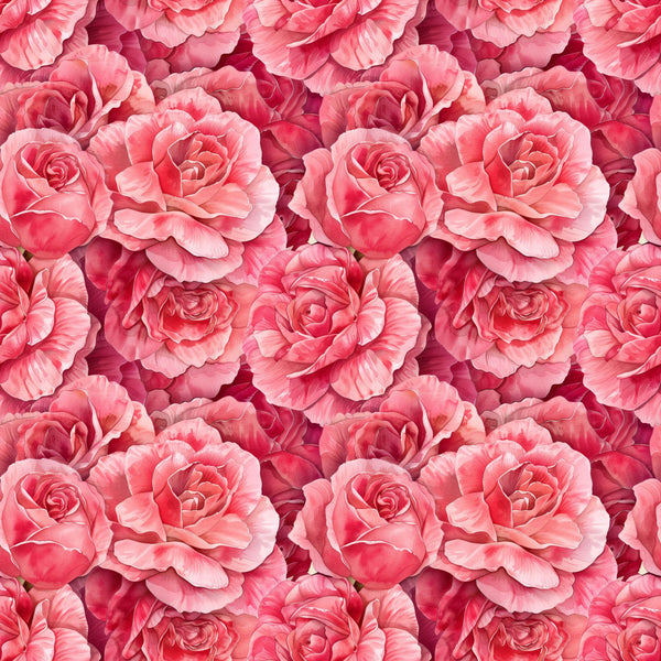 coral pink, hot pink, rose pink, magenta, blush pink, romantic pink, floral, roses, full bloom roses, garden flowers, nature, botanical, elegant, romantic, vintage, traditional, spring, summer, rose garden, flower garden, double roses, layered petals, lush florals, feminine, classic floral, cottage garden, wedding, bridal, anniversary