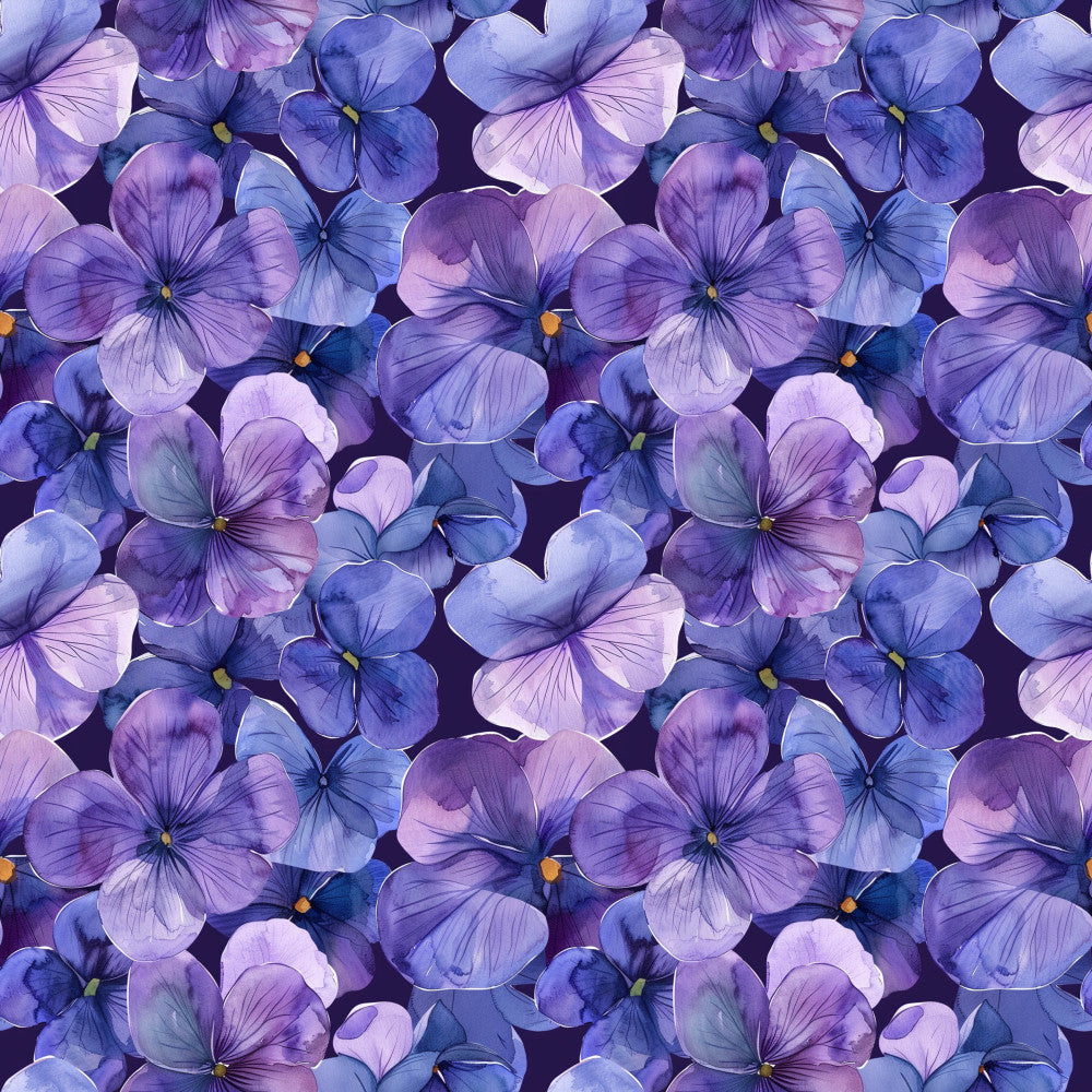 lavender, purple, lilac, violet, periwinkle, mauve, dusty purple, pale pink, light pink, soft pink, blue, sky blue, deep purple, dark purple, floral, pansy, flower, botanical, nature, spring, summer, romantic, elegant, whimsical, garden, delicate, watercolor, painted flowers, pansies pattern, vibrant floral