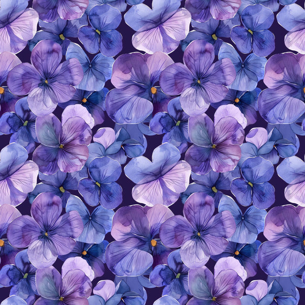 lavender, purple, lilac, violet, periwinkle, mauve, dusty purple, pale pink, light pink, soft pink, blue, sky blue, deep purple, dark purple, floral, pansy, flower, botanical, nature, spring, summer, romantic, elegant, whimsical, garden, delicate, watercolor, painted flowers, pansies pattern, vibrant floral