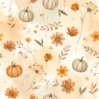 cream, beige, tan, peach, orange, burnt orange, golden yellow, warm neutrals, floral, botanical, pumpkin, autumn, fall, harvest, thanksgiving, rustic, farmhouse, vintage, whimsical, nature, seasonal, daisy, wildflower, leaves, foliage, berries, pumpkins, gourds, watercolor, hand-painted