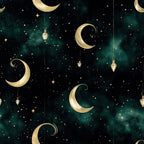 celestial, night sky, moons, stars, lanterns, teal, deep teal, forest green, cream, gold, ivory, whimsical, magical, dreamy, elegant, vintage, moon phases, hanging lanterns, starry night, dark teal background, boho, bohemian, nursery, baby blanket, plush throw, bedding, twilight, midnight, enchanted, sophisticated