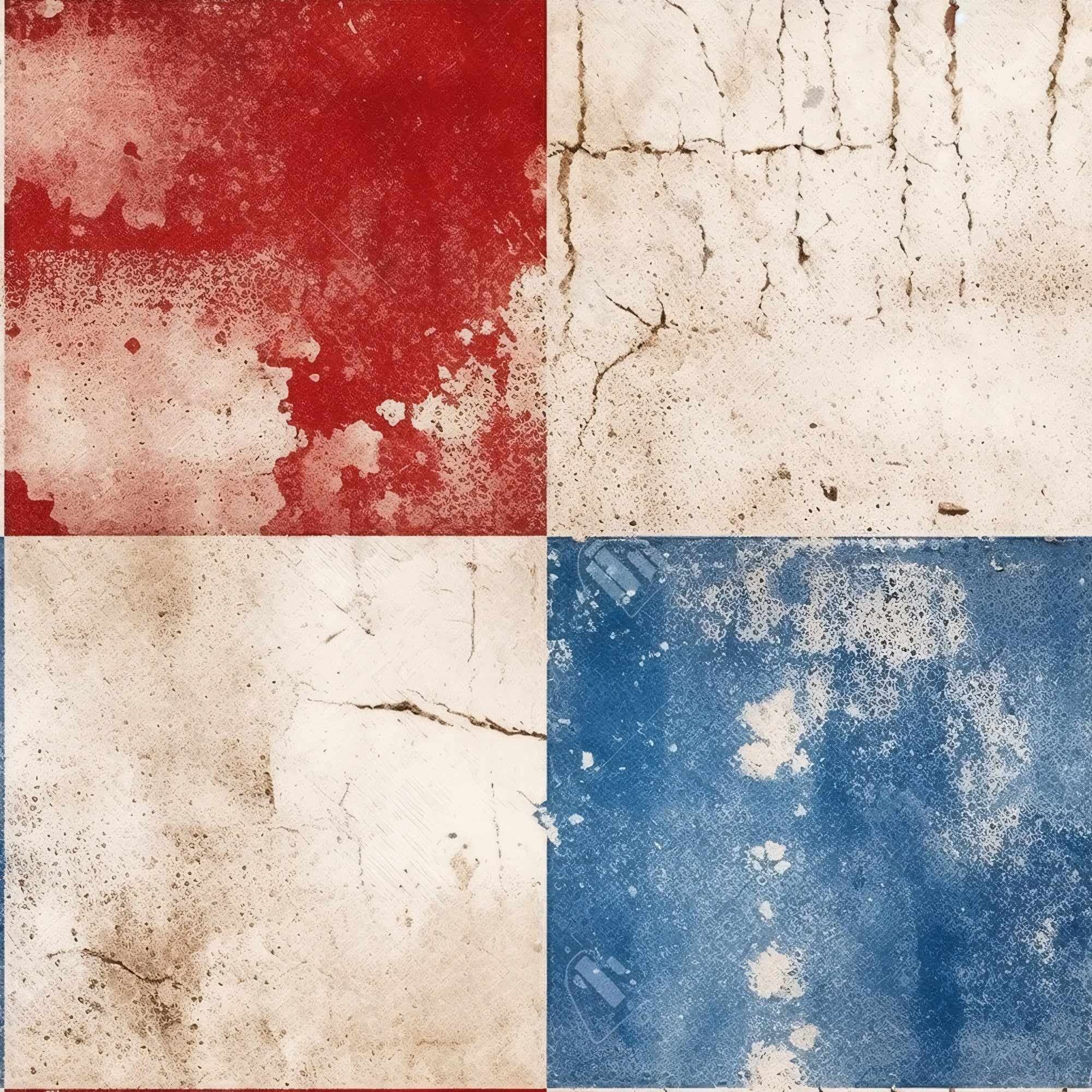 red, white, blue, distressed, weathered, aged, cracked, peeling paint, patriotic, americana, vintage, rustic, worn, faded,, fabric panel, textured, shabby chic, country, antique finish