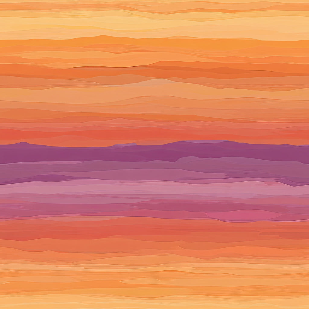 sunset colors, orange gradient, purple hues, coral tones, layered mountains, desert landscape, southwestern scenery, warm palette,, fabric panel, abstract hills, peachy orange, mauve purple, geometric waves, western theme, canyon colors, flowing layers, warm sunset, landscape design, cotton fabric