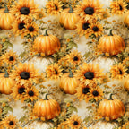 golden yellow, burnt orange, deep orange, cream, beige, tan, sunflower, sunflower pattern, floral, autumn, fall, harvest, thanksgiving, pumpkin, pumpkins, farmhouse, rustic, botanical, nature, seasonal, warm tones, cozy, traditional, home decor, baby nursery, children's room, fall harvest theme, seasonal decor