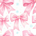 rose pink, hot pink, blush pink, white, gold, turquoise, bows, ribbons, snowflakes, festive, holiday, winter, christmas, elegant, whimsical, feminine, delicate, sparkle, shimmer, girly, princess, party, celebration, baby shower, nursery, playroom, kids room, girls room, decorative, watercolor