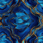 royal blue, navy blue, turquoise, gold, metallic gold, agate pattern, marble effect, swirled design, geode inspired, flowing lines, organic shapes, luxurious, elegant,, fabric panel, mineral pattern, natural stone, fluid design, abstract pattern, shimmering accents