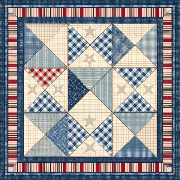 navy blue, cream, red, tan, geometric, star, plaid, striped, patriotic, americana, traditional, rustic, farmhouse, vintage, country, stars and stripes, folk art, home decor, quilt pattern, patchwork, classic americana, red white and blue, colonial, heritage, timeless, classic design, decorative stars, woven texture, cottage style
