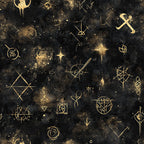 black and gold, gold foil, celestial, mystical, magical, cosmic, stars, constellations, enchanted, spiritual, occult, witchy, moon phases, night sky, elegant, modern, dark academia, sophisticated, geometric symbols, abstract symbols, glitter, sparkle, dark background, gold accents, boho, bohemian, alternative, esoteric, mysterious, fantasy