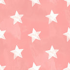 coral pink, blush pink, rose pink, white stars, celestial, star pattern, geometric, modern, whimsical, nursery, baby room, kids room, playroom, gender neutral, soft, dreamy, starry night, constellation, baby shower, newborn, toddler, girl's room, boy's room, sweet, cute, pastel, light pink, sky theme, nighttime, bedtime