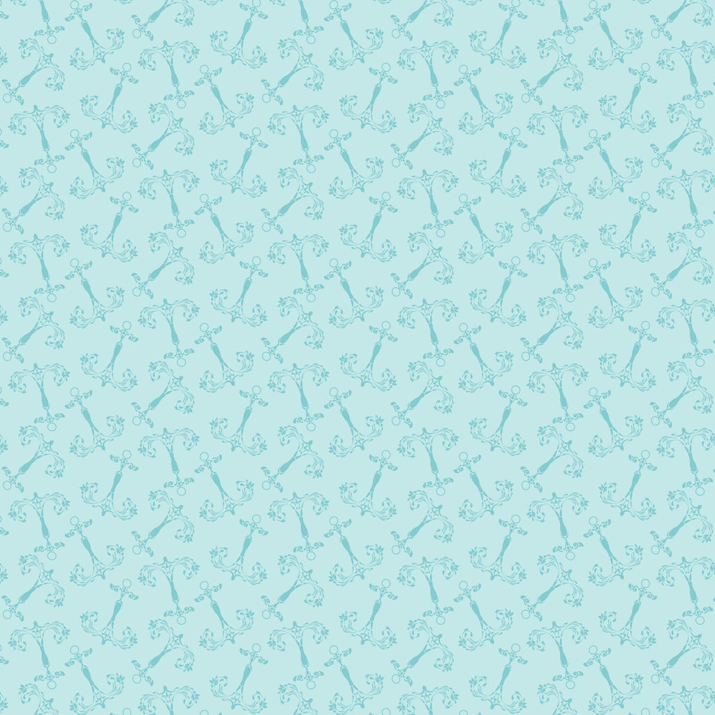 light blue, aqua, teal, nautical anchors, rope design, maritime pattern, ocean theme, sailing motif,, fabric panel, seamless repeat, monochromatic, coastal design, anchor chains, naval elements, sea inspired, maritime blue, cotton fabric, quilting material, nautical decor