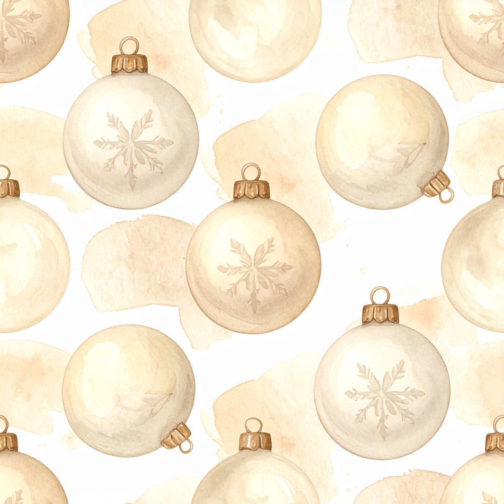 cream, ivory, beige, tan, gold, warm white, snowflake, winter, holiday, christmas, elegant, vintage, rustic, ornaments, baubles, festive, traditional, soft, cozy, seasonal, decorative, embellished, metallic accents, delicate, nature-inspired, timeless, nostalgic, nursery, baby, children's