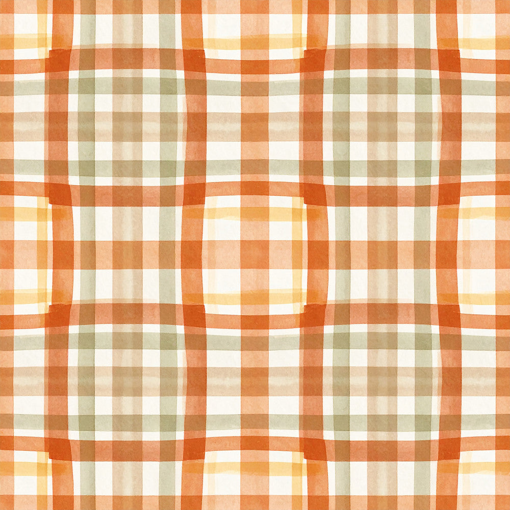 burnt orange, terracotta, sage green, cream, white, peachy orange, tan, beige, plaid, gingham, checkered, geometric, farmhouse, rustic, cottage core, country, traditional, autumn, fall, warm tones, neutral, earth tones, kitchen, home decor, cozy, classic, vintage inspired, woven pattern, multi-colored plaid