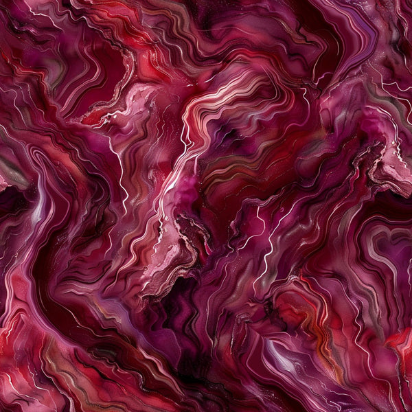 burgundy, maroon, deep red, magenta, purple, abstract pattern, swirling design, fluid motions, marble effect, geode inspired, wavy lines, organic shapes, rich tones, luxurious feel,, fabric panel, modern art style, flowing movement, layered texture, jewel tones