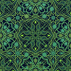 neon green, lime green, navy blue, dark navy, glow in the dark, geometric, mandala, ornamental, islamic pattern, symmetrical, celestial, stars, paisley, baroque, intricate, bohemian, modern, elegant, mystical, ornate, decorative, traditional, psychedelic, alien, cosmic, nature, botanical, thistle motif, arabian nights, moroccan style