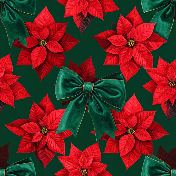 red poinsettia, forest green, emerald green, velvet bow, holiday, christmas, festive, floral, botanical, traditional, elegant, seasonal, winter, poinsettia flowers, gold accents, luxe, decorative bow, nature-inspired, crimson red, deep green, festive decor, holiday botanical, christmas flowers, sophisticated, classic holiday, vibrant red, jewel tones, ornamental, celebration theme