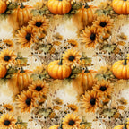 golden yellow, burnt orange, cream, sage green, sunflower, pumpkin, autumn, fall, floral, botanical, nature, farmhouse, rustic, harvest, sunflowers, pumpkins, leaves, stems, buds, watercolor, vintage, traditional, cozy, thanksgiving, seasonal, garden, country, natural, warm tones, earthy