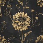 black and gold, cream and charcoal, botanical, floral, vintage, elegant, nature, classical, engraved, line art, sketched, flowers, dahlia, sunflower, garden, botanical illustration, traditional, sophisticated, timeless, antique, celestial, romantic, farmhouse, cottagecore, neutral tones, monochromatic, autumn, fall, botanical prints, wildflowers