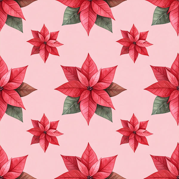 coral pink, red poinsettia, holiday, christmas, festive, floral, botanical, nature, elegant, traditional, poinsettia flowers, green leaves, winter, seasonal, home decor, soft, delicate, romantic, garden, botanical print, christmas decor, holiday themed, vibrant red, muted green, star shaped flowers, petal detail, timeless, classic
