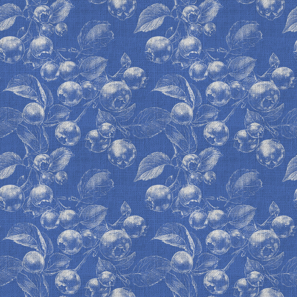 navy blue, cream, white, botanical print, fruit pattern, berry motif, blueberry design, spherical fruits, vintage botanical, nature inspired, orchard theme, garden pattern, classic style, traditional print, elegant design, naturalistic illustration, engraved style, botanical sketch, cottage core, farmhouse aesthetic, nature lover, fruit orchard, summer harvest, autumn harvest, rustic elegance, timeless pattern, heritage print, botanical garden, produce pattern, berry picking