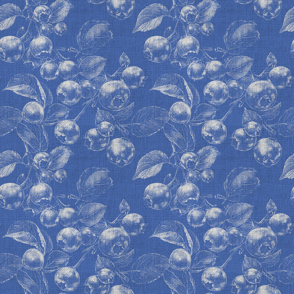 navy blue, cream, white, botanical print, fruit pattern, berry motif, blueberry design, spherical fruits, vintage botanical, nature inspired, orchard theme, garden pattern, classic style, traditional print, elegant design, naturalistic illustration, engraved style, botanical sketch, cottage core, farmhouse aesthetic, nature lover, fruit orchard, summer harvest, autumn harvest, rustic elegance, timeless pattern, heritage print, botanical garden, produce pattern, berry picking