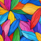 vibrant colors, rainbow petals, floral pattern, abstract flowers,, fabric panel, bright blues, hot pink, emerald green, golden yellow, orange hues, purple accents, red petals, geometric florals, contemporary art, kaleidoscope design, colorful blooms, modern floral, artistic petals, prism effect