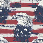 red, white, navy blue, bald eagle, american flag, stars, stripes, patriotic, distressed texture, vintage style, independence day, fourth of july,, fabric panel, weathered appearance, grunge effect, eagle head, feathers, national symbol, americana