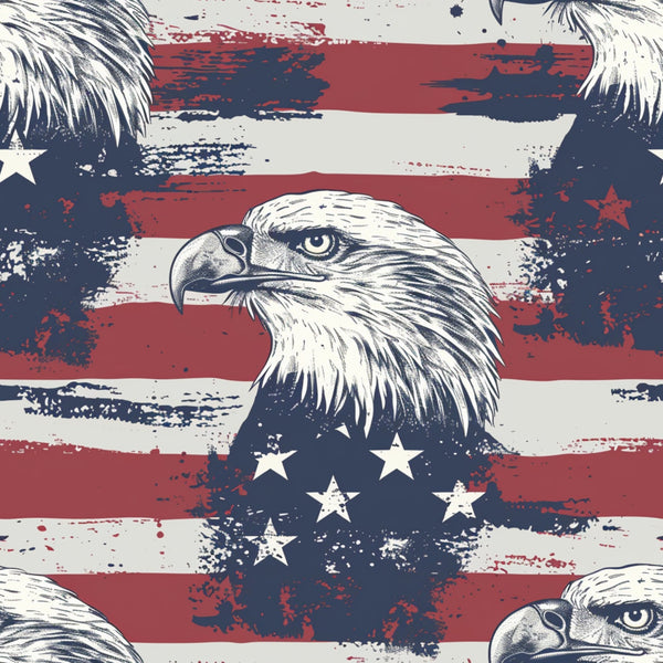 red, white, navy blue, bald eagle, american flag, stars, stripes, patriotic, distressed texture, vintage style, independence day, fourth of july,, fabric panel, weathered appearance, grunge effect, eagle head, feathers, national symbol, americana