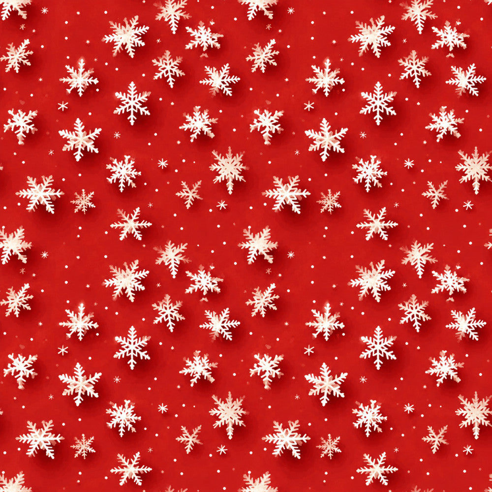 bright red, cream white, ivory, snowflakes, winter, christmas, holiday, festive, snow, cold weather, traditional, classic, seasonal, december, frost, icy, geometric snowflakes, repeating pattern, allover print, winter wonderland, cozy, children's, kids, baby, nursery, playroom, festive decor, holiday themed