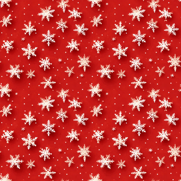 bright red, cream white, ivory, snowflakes, winter, christmas, holiday, festive, snow, cold weather, traditional, classic, seasonal, december, frost, icy, geometric snowflakes, repeating pattern, allover print, winter wonderland, cozy, children's, kids, baby, nursery, playroom, festive decor, holiday themed