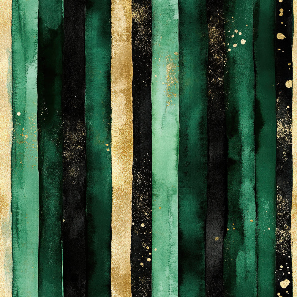 forest green, emerald green, sage green, mint green, gold, black, metallic gold, striped, vertical stripes, watercolor, abstract, modern, elegant, luxurious, glitter effect, sparkle, contemporary, sophisticated, dark green, light green, two-tone, multi-color, geometric, glamorous, upscale, artistic, paint effect, textured look