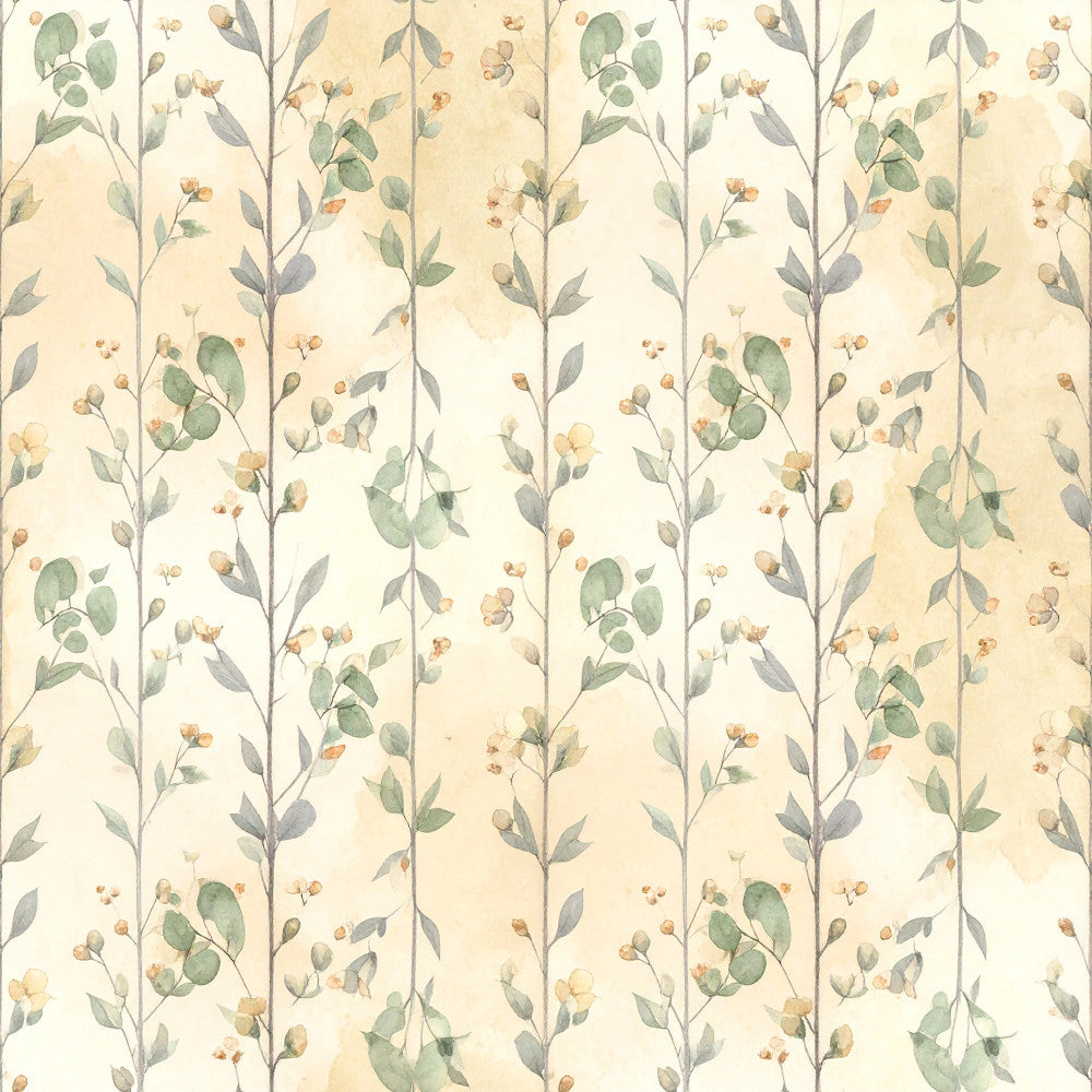 sage green, muted green, cream, beige, tan, soft yellow, dusty gold, botanical, floral, nature, vintage botanical, pressed flowers, delicate florals, spring, garden, natural, elegant, romantic, botanical illustration, wildflowers, branches, leaves, buds, seed pods, soft pastels, watercolor style, cottage core, farmhouse, timeless, classic