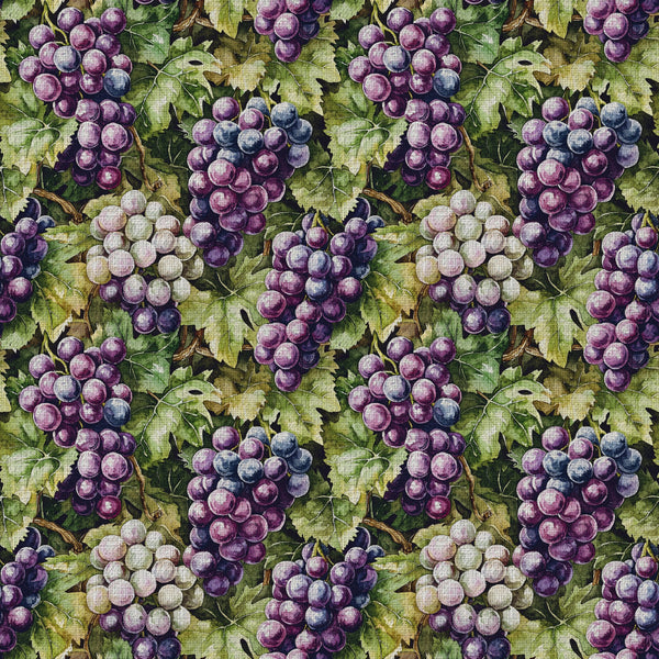 purple grapes, deep purple, wine purple, sage green, leaf green, cream white, vintage botanical, nature print, garden theme, grape vines, fruit pattern, vineyard, rustic style, farmhouse style, traditional design, elegant botanical, autumn harvest, wine country, grapevines and leaves, textured print, natural colors, earthy tones, country style, orchard theme, fall harvest, wine tasting, botanical illustration, nature lovers, kitchen décor, wine enthusiast