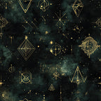 celestial, gold, dark teal, forest green, black, constellation, stars, geometric, mystical, occult, sacred geometry, alchemical symbols, spiritual, esoteric, witchy, magical, night sky, astronomical, elegant, modern, bohemian, sophisticated, cosmic, celestial bodies, mystical symbols, dark academia, enchanted, starry night, luxury, premium