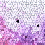 mosaic pattern, stained glass, geometric design, purple hues, lavender, mauve, pink tones, violet shades, polygonal shapes, abstract art,, fabric panel, contemporary style, modern mosaic, tessellation, gradient colors, artistic design, crafting material, sewing fabric, patchwork design
