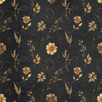 charcoal black, gold, cream, floral, botanical, vintage, elegant, nature, insects, spiders, flowers, leaves, stems, traditional, romantic, gothic, dark academia, autumn, spring, home decor, upholstery, daisies, delicate, ornate, timeless, classic, sophisticated