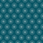 teal, turquoise, white, atomic starburst, mid-century modern, geometric pattern, radiating lines, circular motifs, retro style, sunburst design,, fabric panel, repeating pattern, dots, lines, vintage inspired, 1950s aesthetic, craft fabric