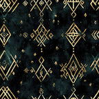 deep teal, dark navy, black, gold, metallic gold, geometric, art deco, diamonds, celestial, stars, modern, elegant, sophisticated, luxe, glamorous, boho chic, bohemian, mystical, cosmic, abstract geometric, geometric patterns, angular, contemporary, upscale, trendy, home decor, sewing projects