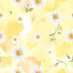 pale yellow, soft yellow, cream, golden yellow, white, soft green, sage green, floral, daisy, watercolor, botanical, nature, spring, summer, whimsical, delicate, feminine, cheerful, bright, garden, wildflower, yellow flower, white petals, yellow centers, pastel, dreamy, soft aesthetic, nursery, baby room, kids room