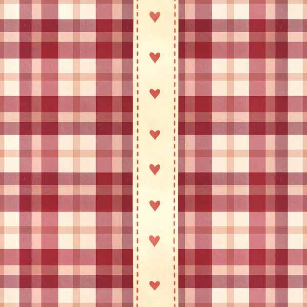 dusty rose, burgundy, cream, wine red, mauve, blush pink, gingham, checkered, plaid, hearts, love, valentine, romantic, vintage, farmhouse, rustic, cottage core, traditional, classic, red hearts, cream and red, country style, homespun, americana, folk art, sweet, charming, timeless